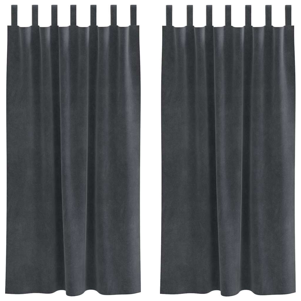 Sötétítő függönyök 2 pcs Világosszürke 140 x 175 cm Bársony
