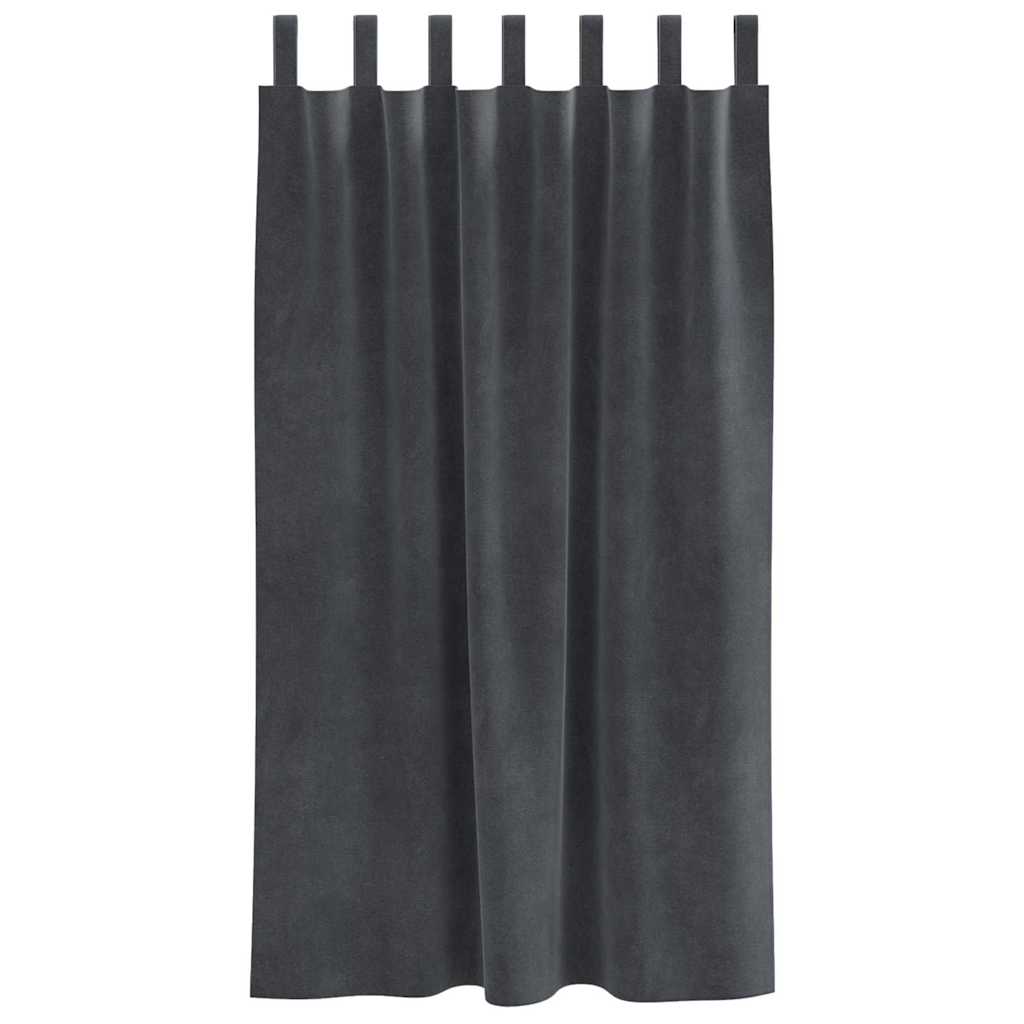 Sötétítő függönyök 2 pcs Világosszürke 140 x 175 cm Bársony