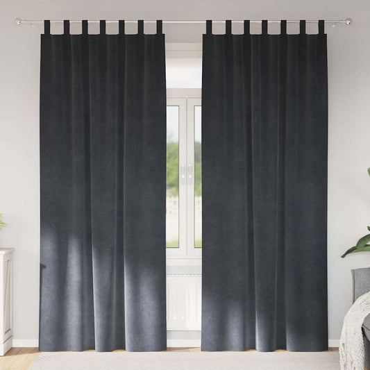 Sötétítő függönyök 2 pcs Világosszürke 140 x 225 cm Bársony