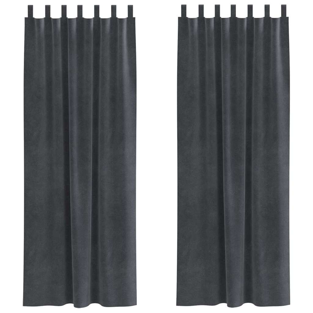 Sötétítő függönyök 2 pcs Világosszürke 140 x 225 cm Bársony