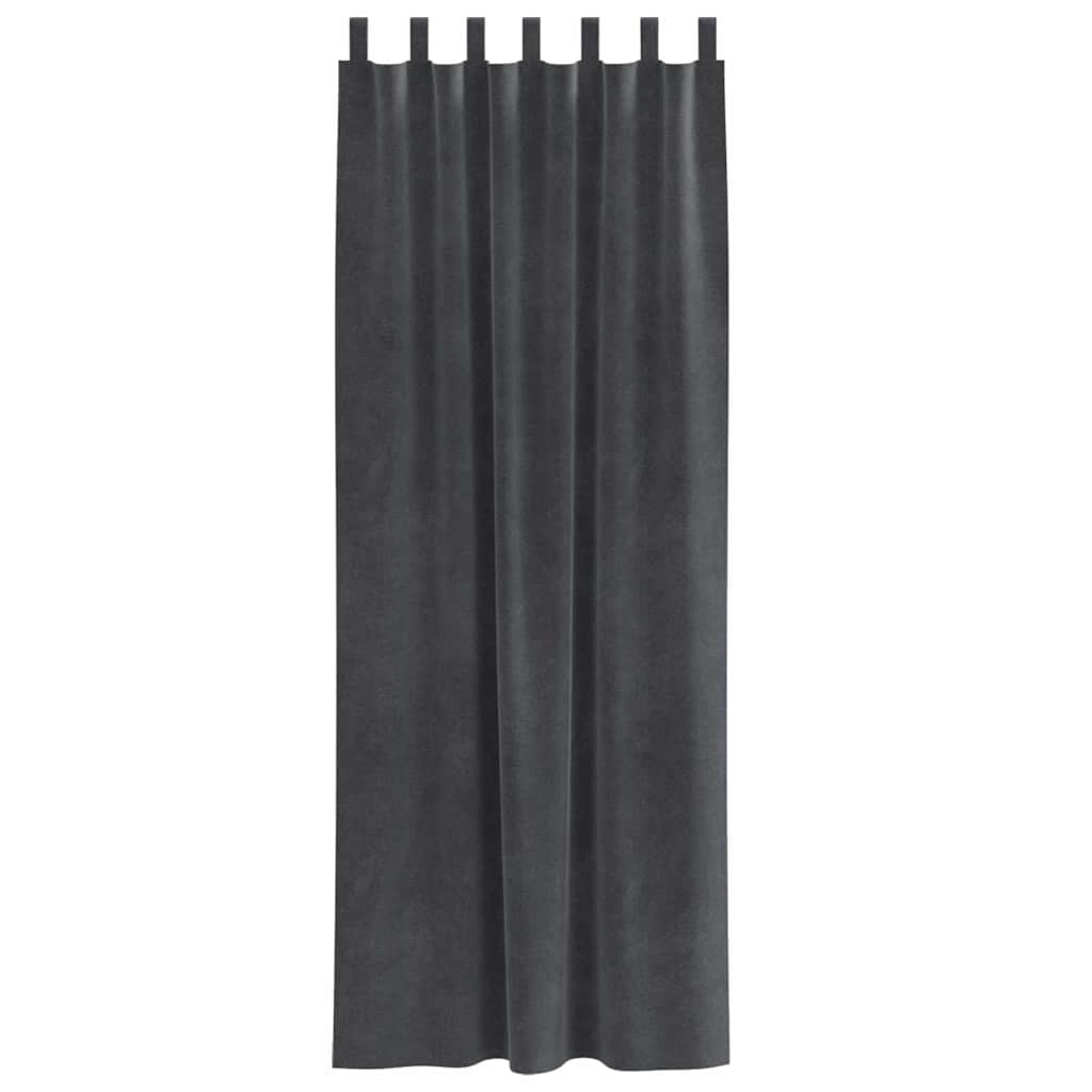Sötétítő függönyök 2 pcs Világosszürke 140 x 225 cm Bársony