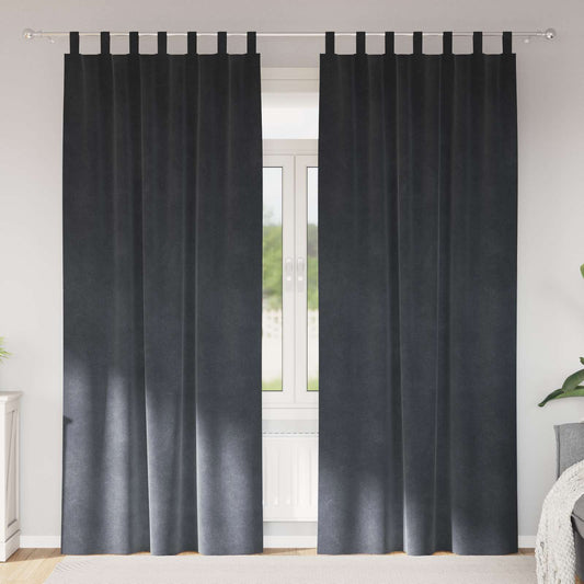 Sötétítő függönyök 2 pcs Világosszürke 140 x 245 cm Bársony