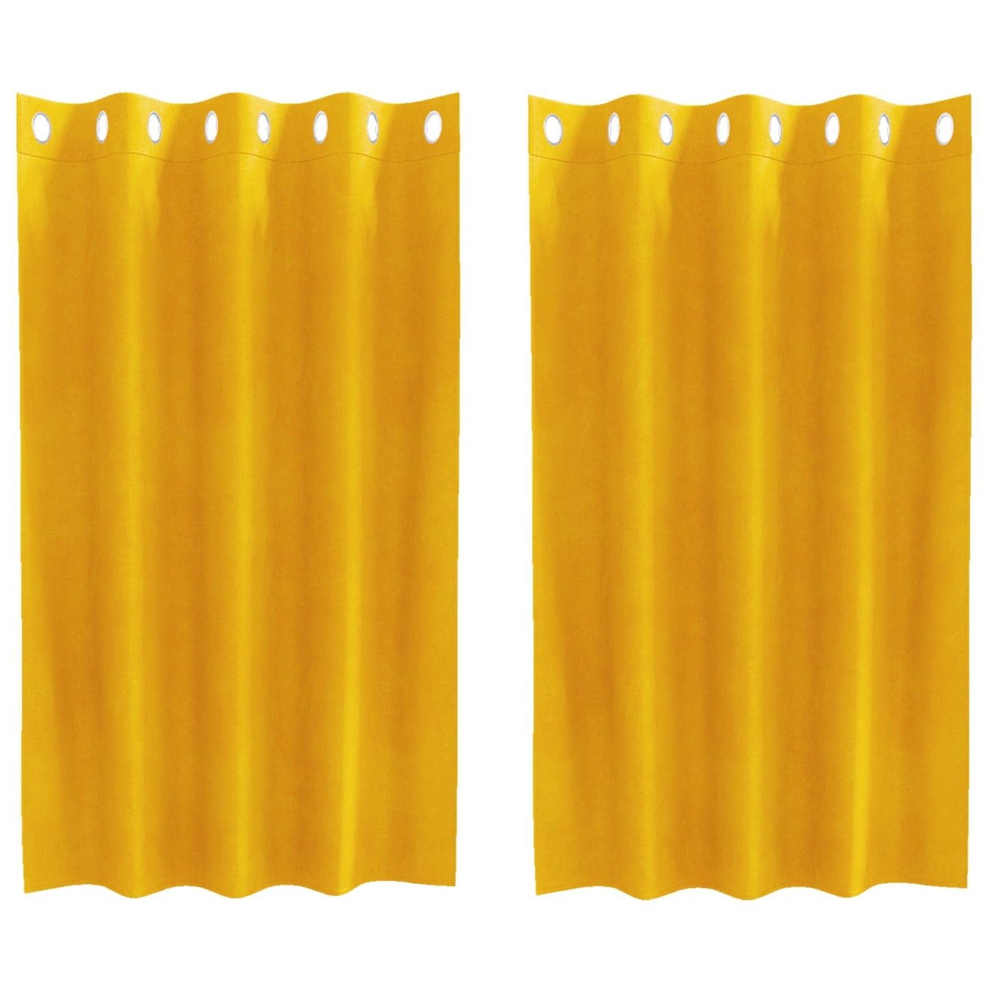 Sötétítő függönyök 2 pcs Mustár sárga 140 x 140 cm Bársony