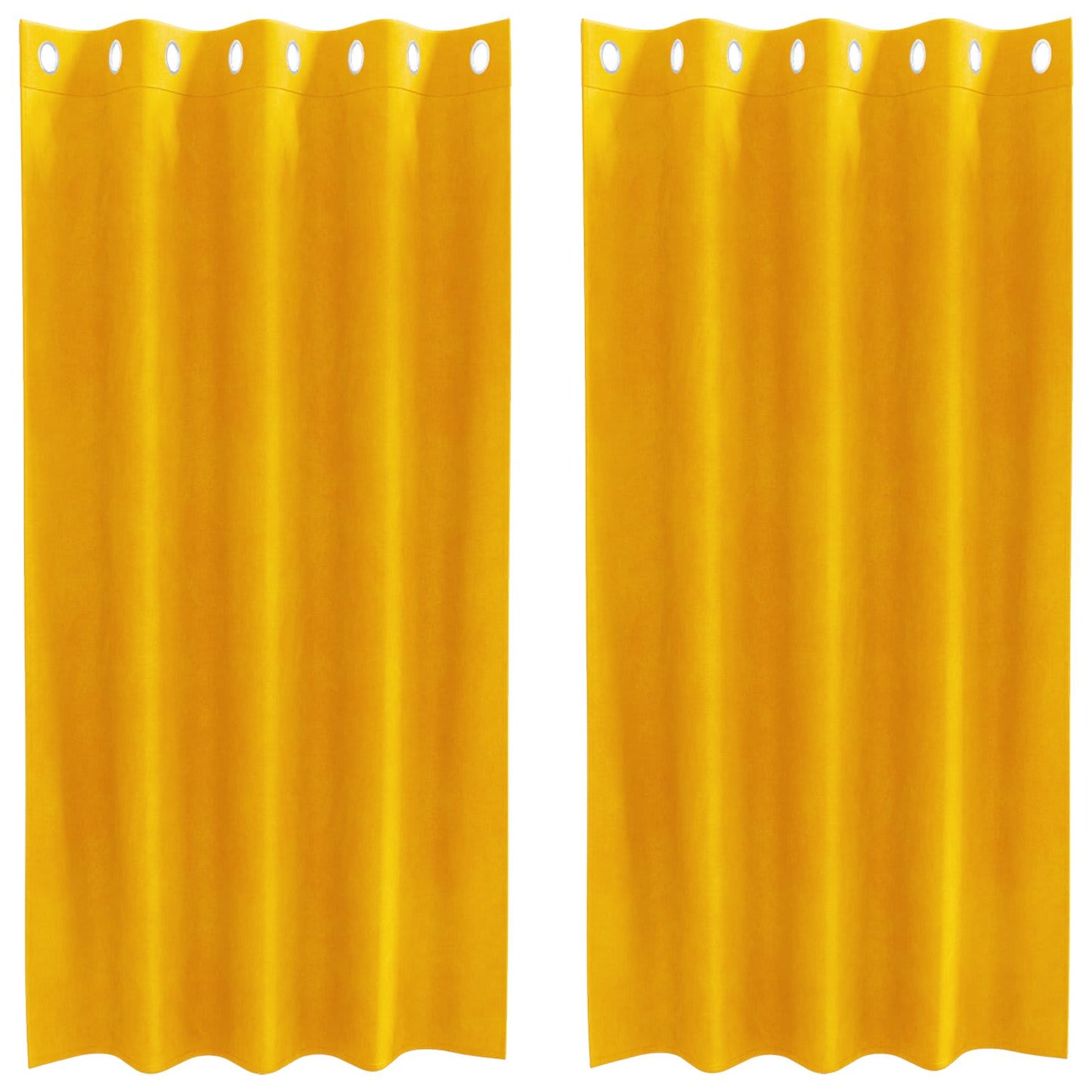 Sötétítő függönyök 2 pcs Mustár sárga 140 x 175 cm Bársony