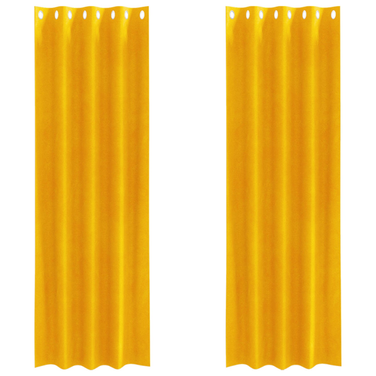 Sötétítő függönyök 2 pcs Mustár sárga 140 x 225 cm Bársony