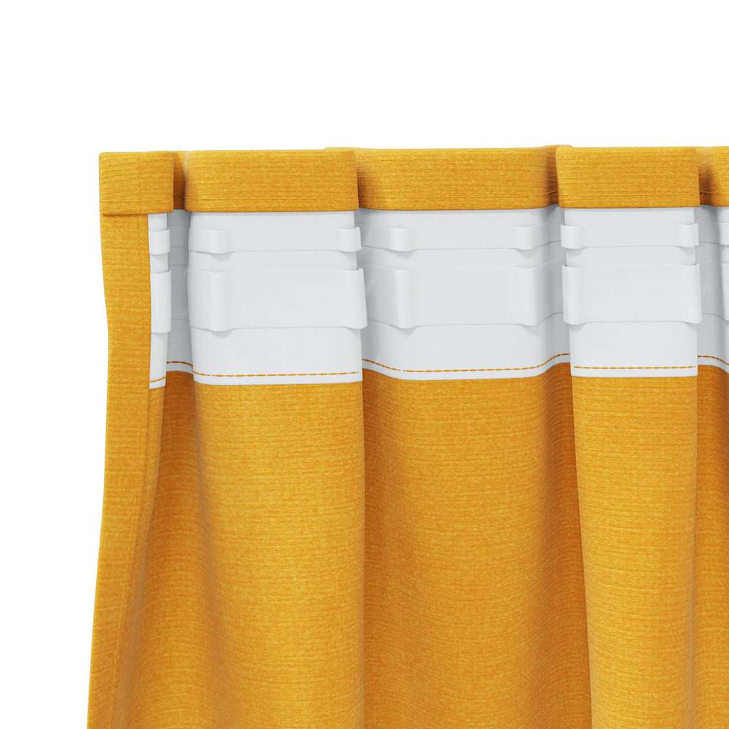 Sötétítő függönyök 2 pcs Mustár sárga 140 x 140 cm Bársony