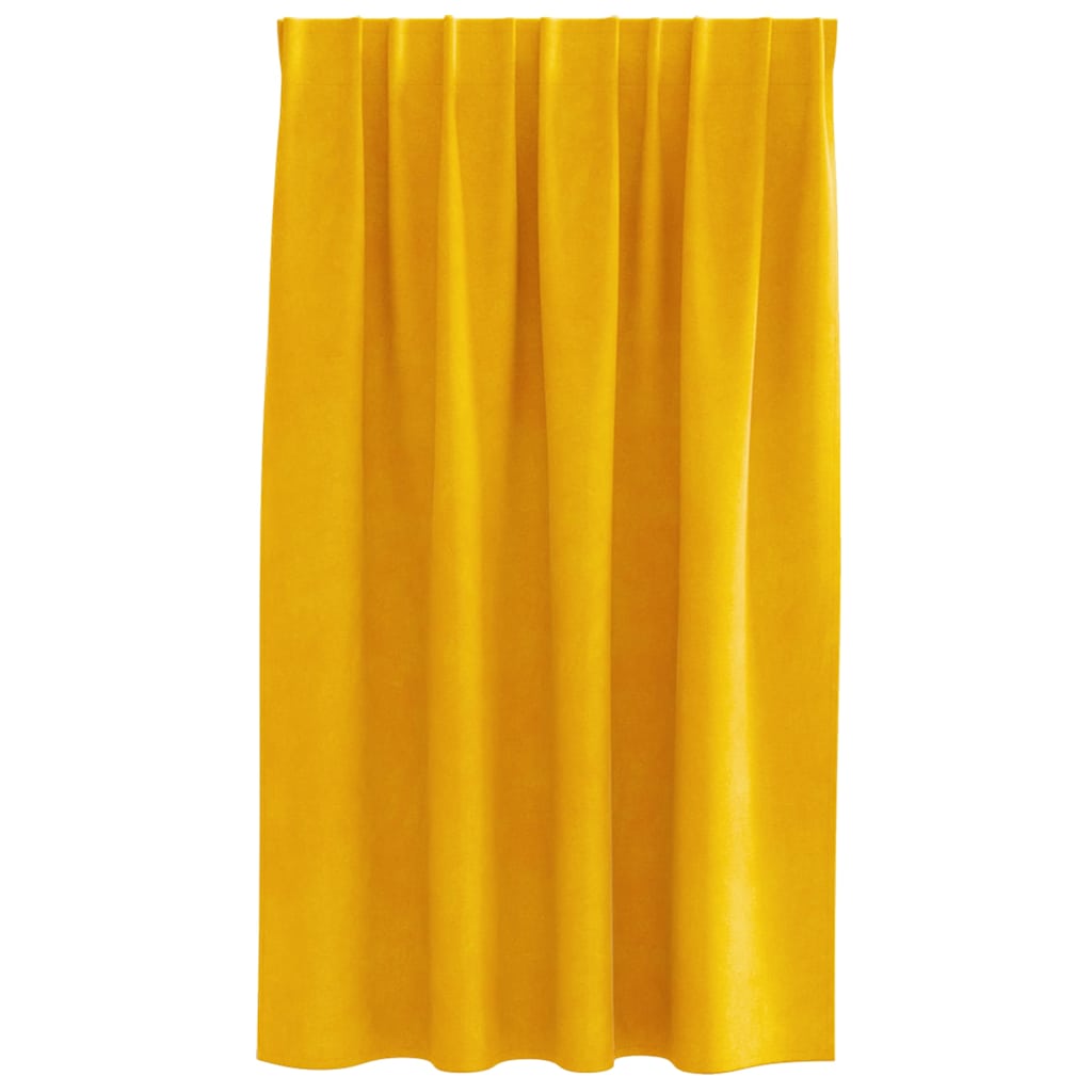 Sötétítő függönyök 2 pcs Mustár sárga 140 x 140 cm Bársony