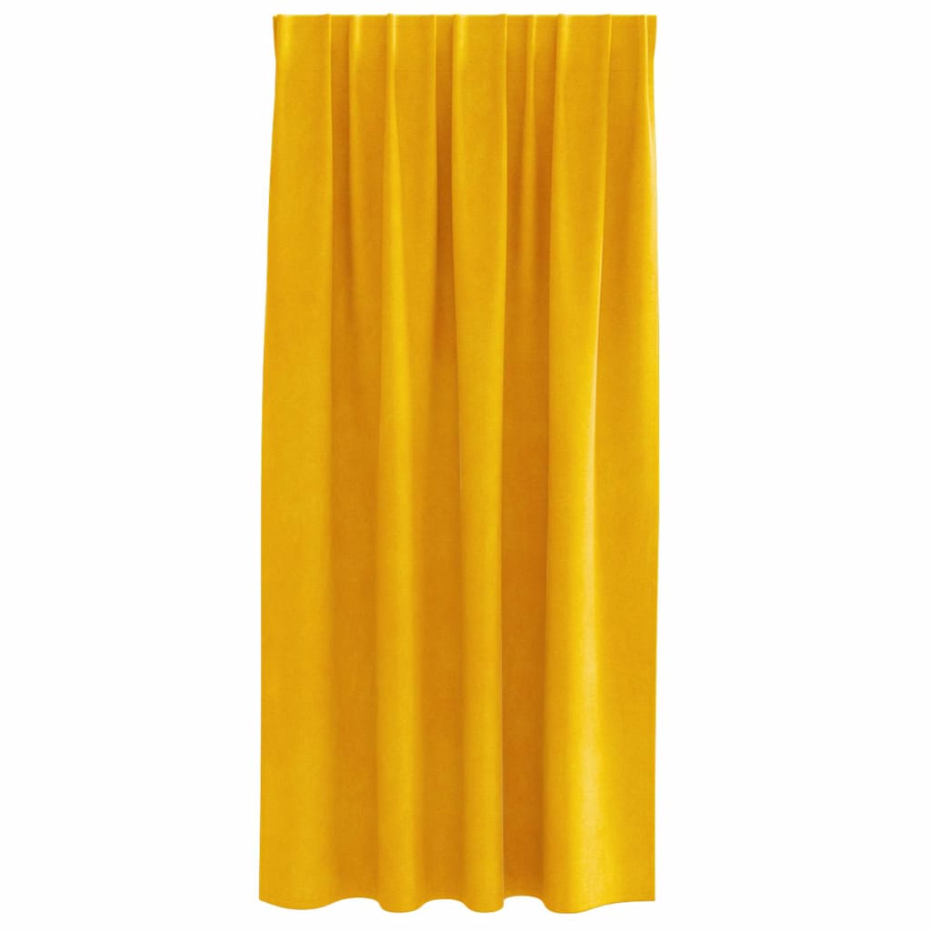 Sötétítő függönyök 2 pcs Mustár sárga 140 x 175 cm Bársony