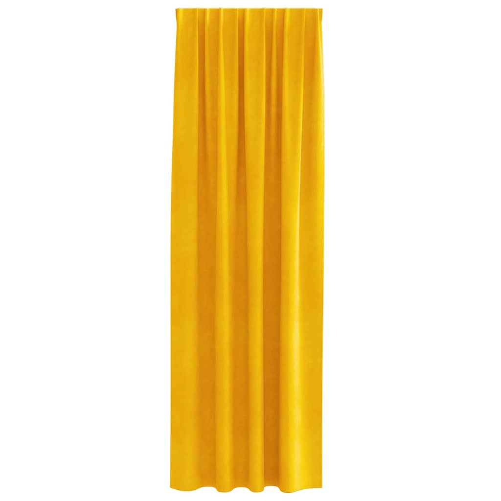 Sötétítő függönyök 2 pcs Mustár sárga 140 x 260 cm Bársony