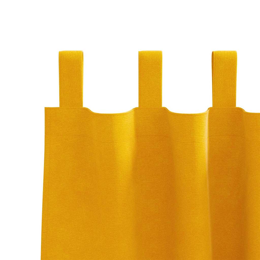 Sötétítő függönyök 2 pcs Mustár sárga 140 x 140 cm Bársony