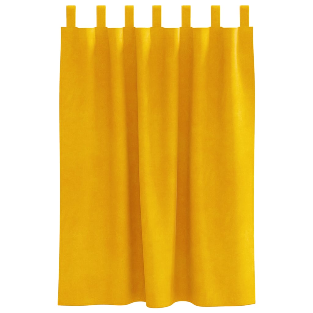 Sötétítő függönyök 2 pcs Mustár sárga 140 x 140 cm Bársony