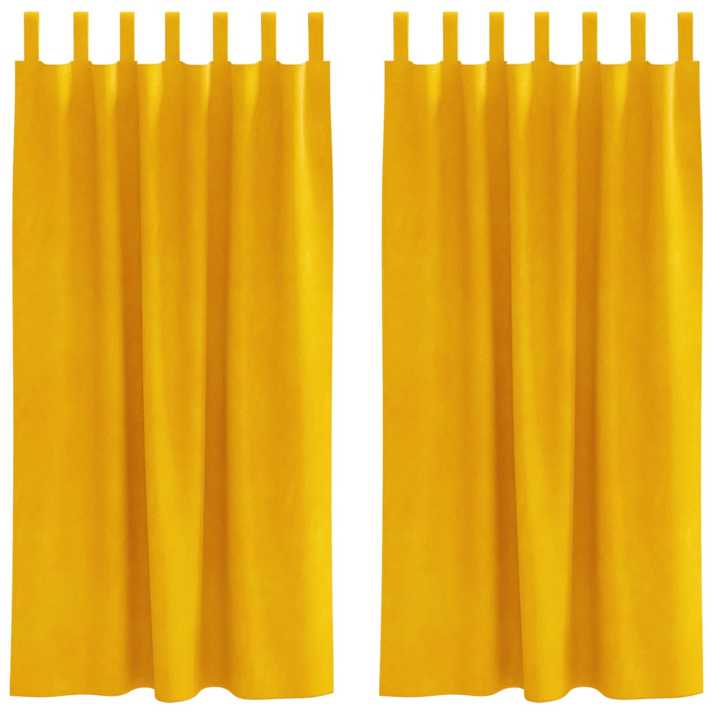 Sötétítő függönyök 2 pcs Mustár sárga 140 x 175 cm Bársony