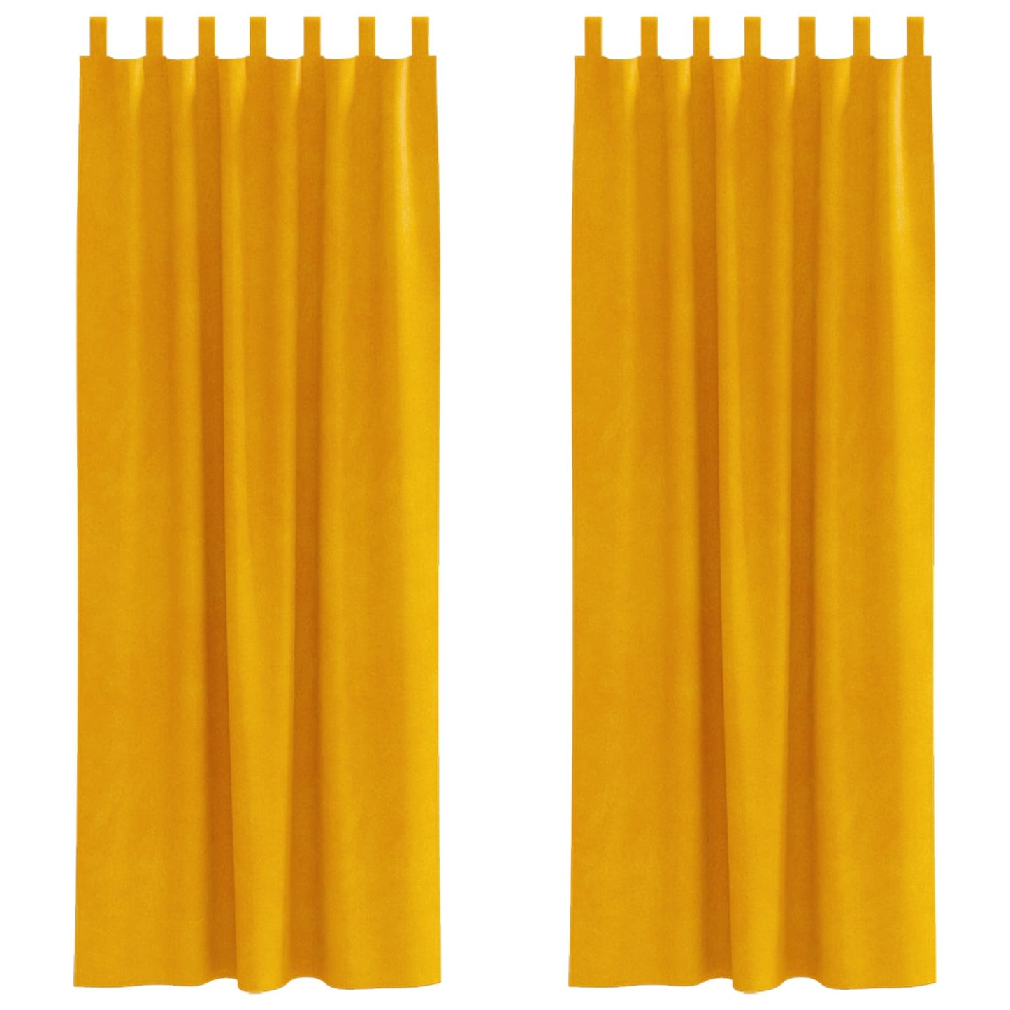 Sötétítő függönyök 2 pcs Mustár sárga 140 x 245 cm Bársony