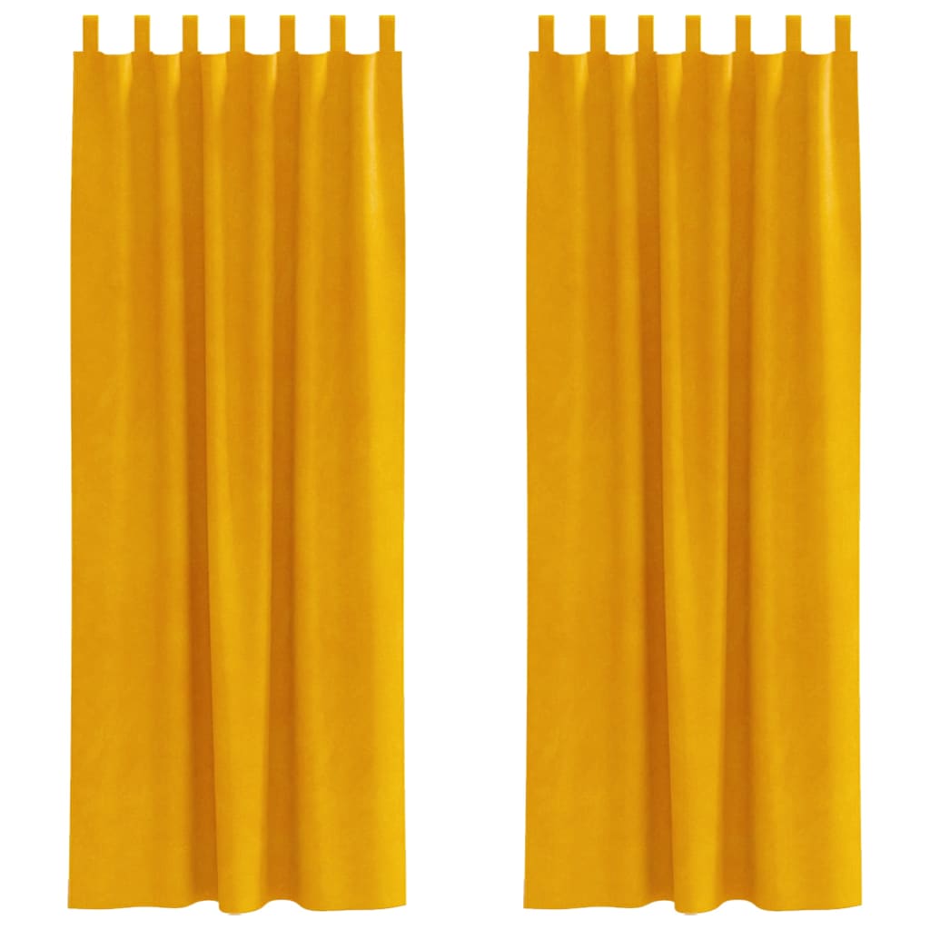 Sötétítő függönyök 2 pcs Mustár sárga 140 x 260 cm Bársony