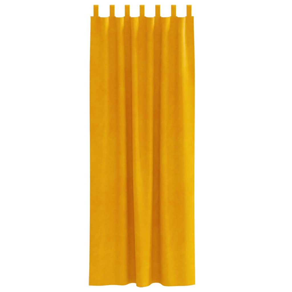 Sötétítő függönyök 2 pcs Mustár sárga 140 x 260 cm Bársony