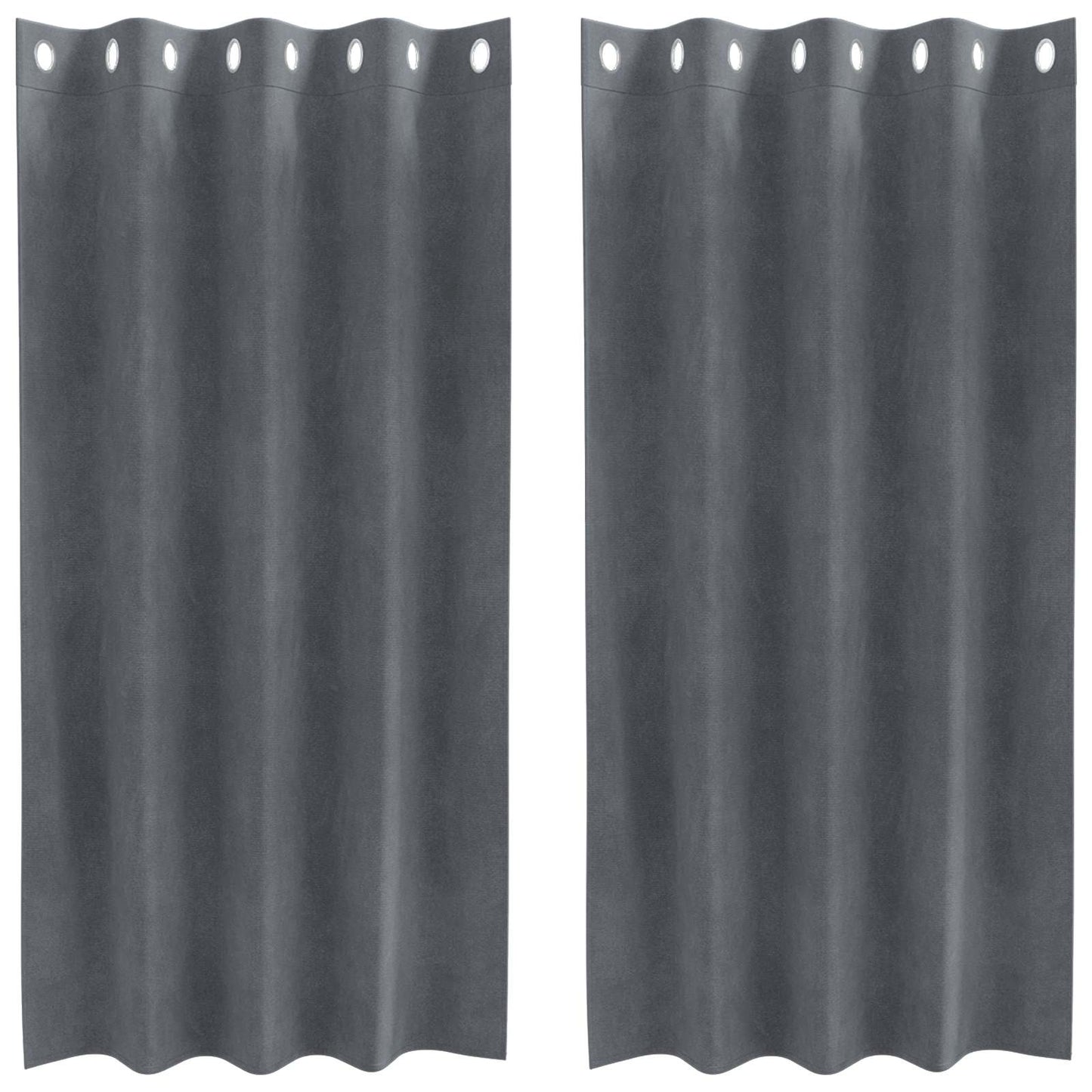 Sötétítő függönyök 2 pcs Világosszürke 140 x 175 cm Bársony