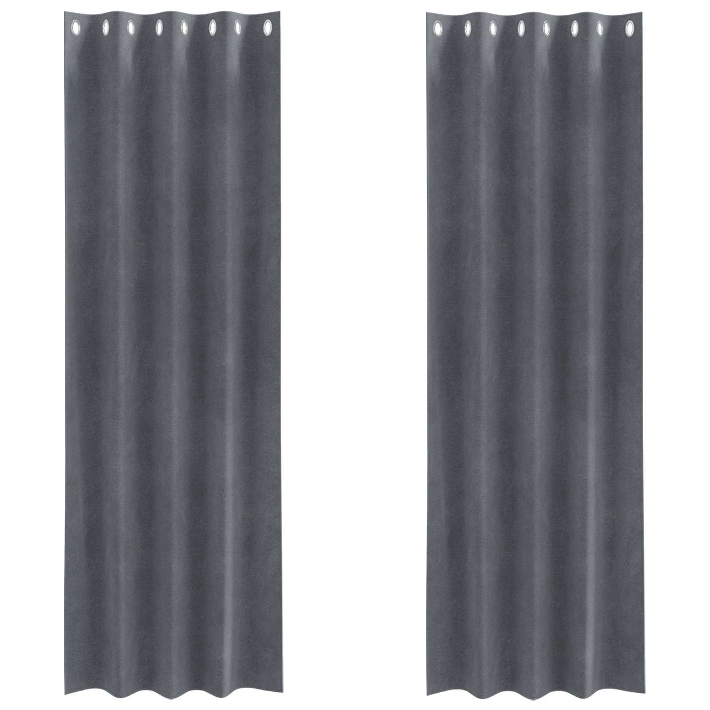 Sötétítő függönyök 2 pcs Világosszürke 140 x 260 cm Bársony