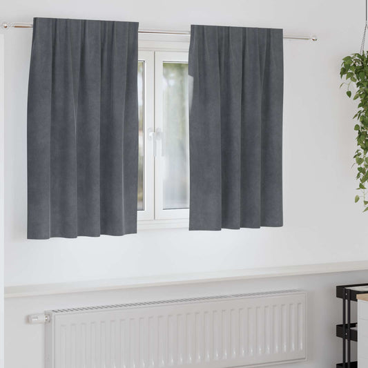 Sötétítő függönyök 2 pcs Világosszürke 140 x 140 cm Bársony
