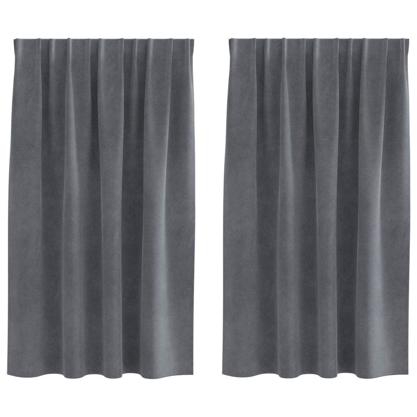 Sötétítő függönyök 2 pcs Világosszürke 140 x 140 cm Bársony