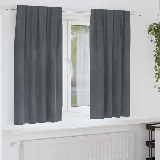 Sötétítő függönyök 2 pcs Világosszürke 140 x 175 cm Bársony