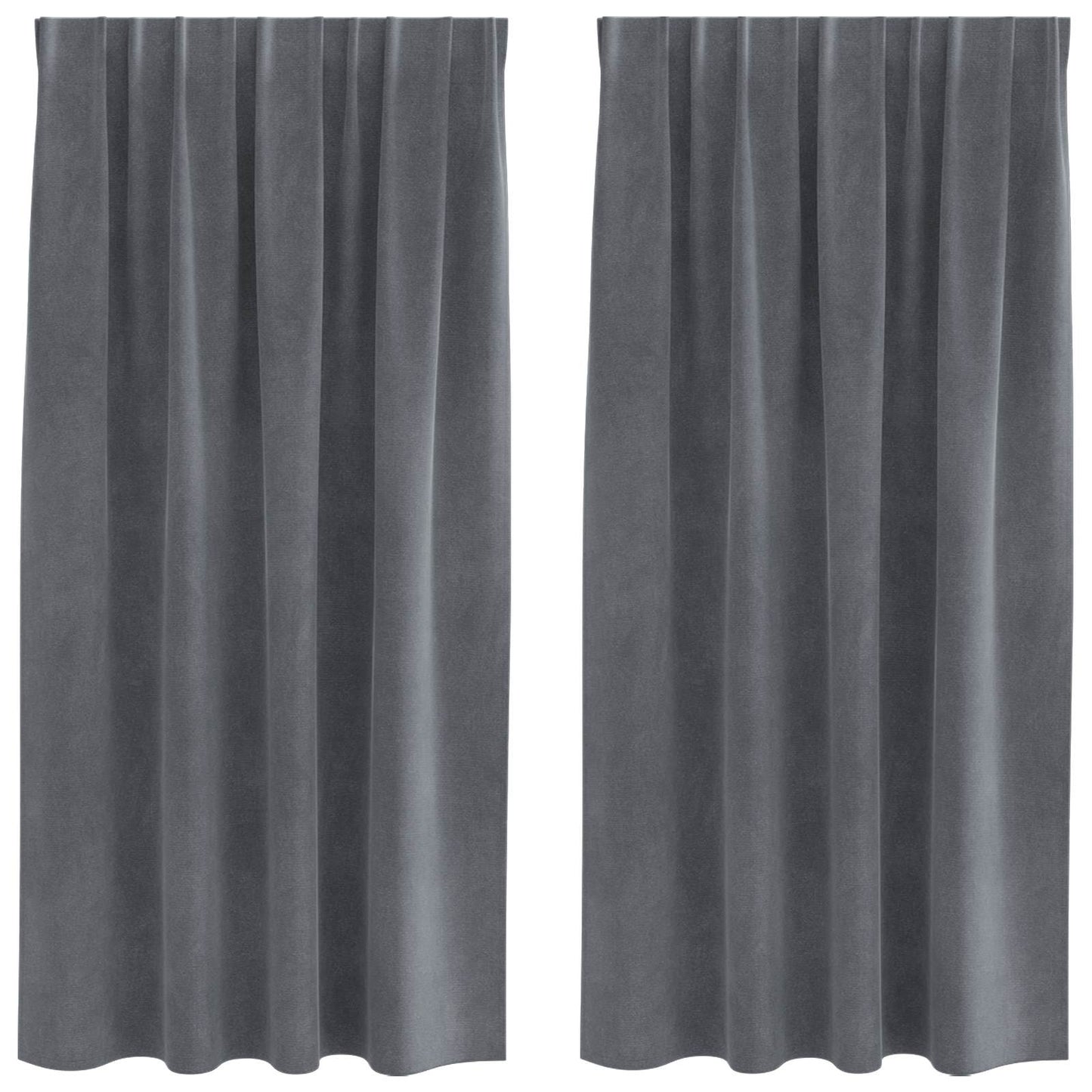 Sötétítő függönyök 2 pcs Világosszürke 140 x 175 cm Bársony