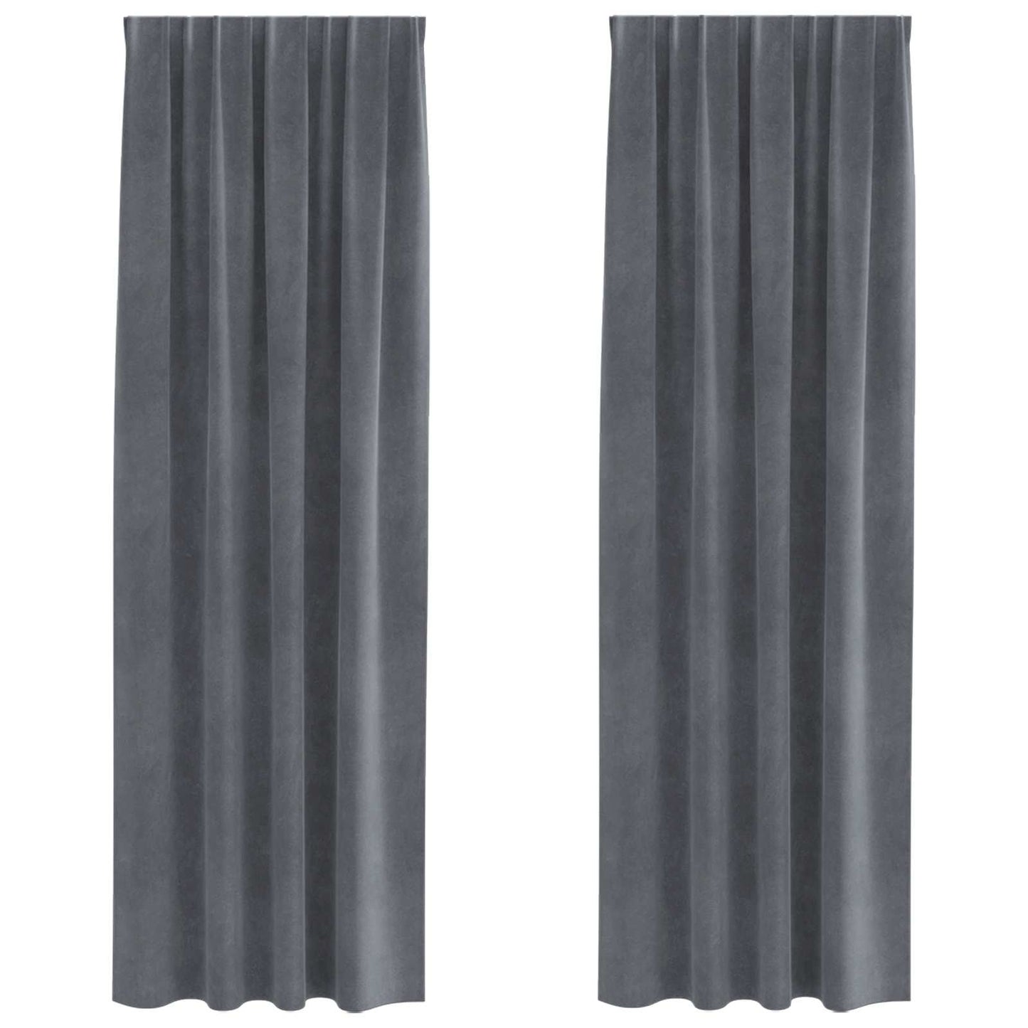 Sötétítő függönyök 2 pcs Világosszürke 140 x 225 cm Bársony