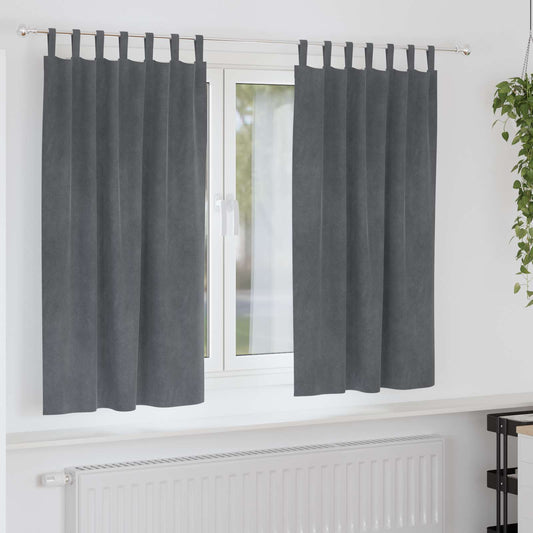 Sötétítő függönyök 2 pcs Világosszürke 140 x 175 cm Bársony