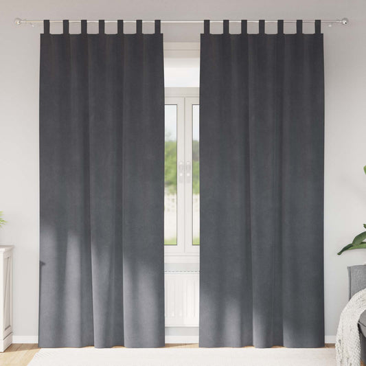Sötétítő függönyök 2 pcs Világosszürke 140 x 225 cm Bársony