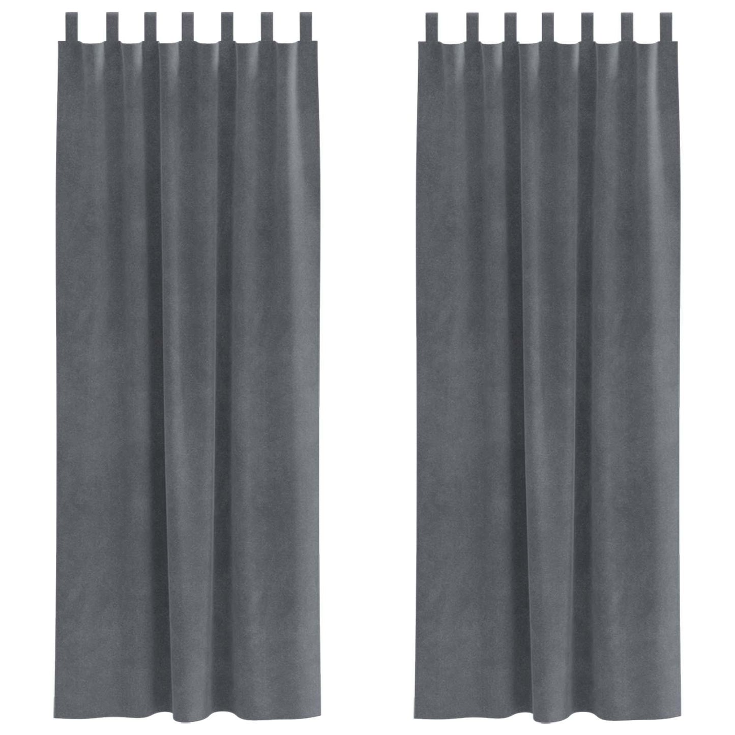 Sötétítő függönyök 2 pcs Világosszürke 140 x 225 cm Bársony