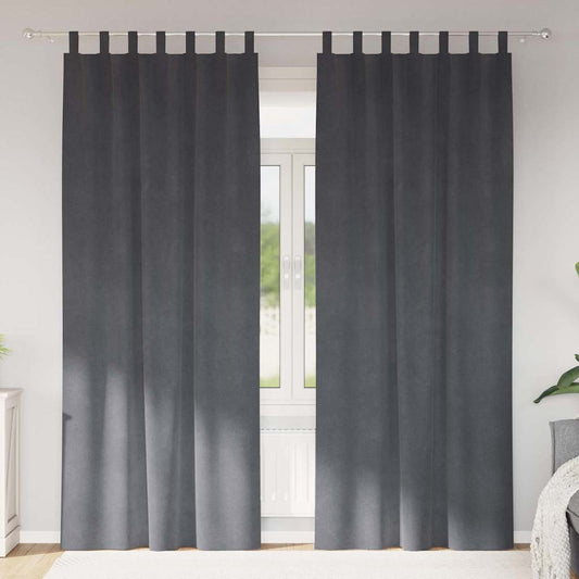 Sötétítő függönyök 2 pcs Világosszürke 140 x 245 cm Bársony