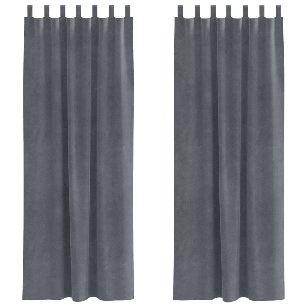 Sötétítő függönyök 2 pcs Világosszürke 140 x 245 cm Bársony