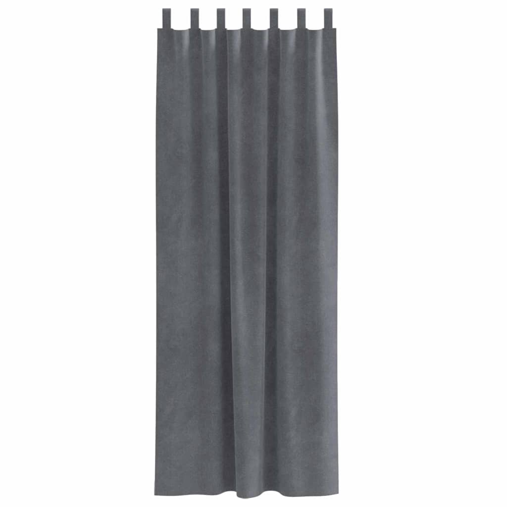 Sötétítő függönyök 2 pcs Világosszürke 140 x 245 cm Bársony