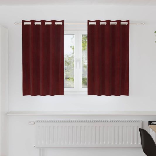 Sötétítő függönyök 2 pcs Bordó 140 x 140 cm Bársony