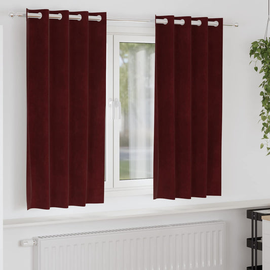 Sötétítő függönyök 2 pcs Bordó 140 x 175 cm Bársony