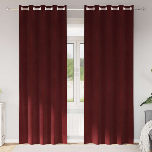 Sötétítő függönyök 2 pcs Bordó 140 x 245 cm Bársony