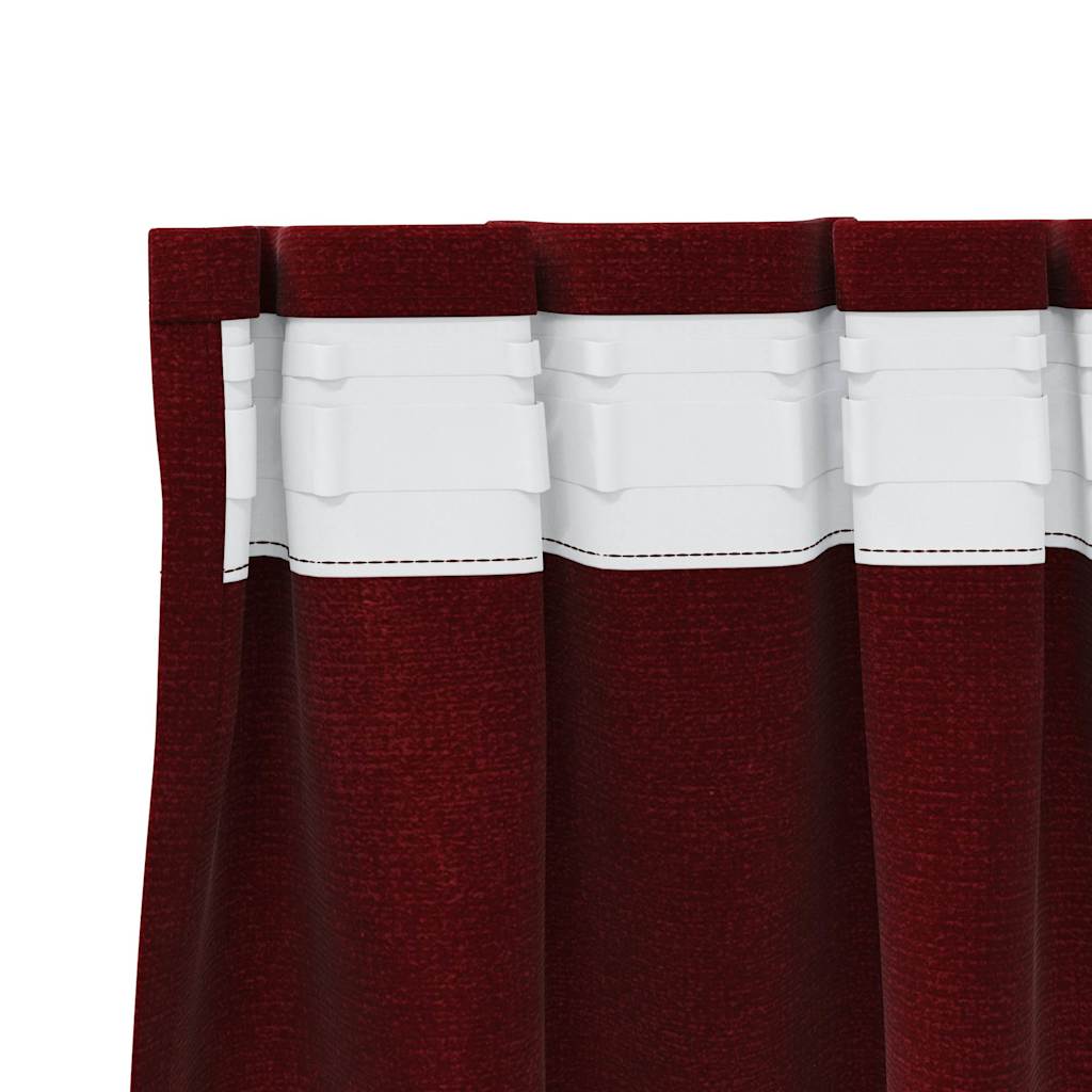 Sötétítő függönyök 2 pcs Bordó 140 x 140 cm Bársony