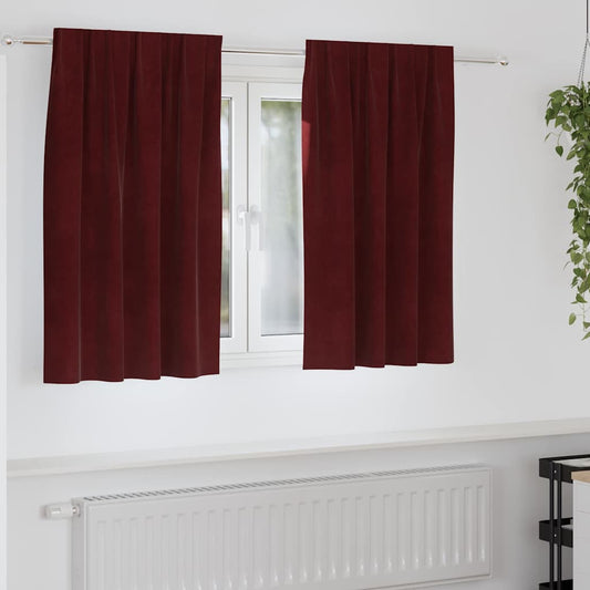 Sötétítő függönyök 2 pcs Bordó 140 x 140 cm Bársony