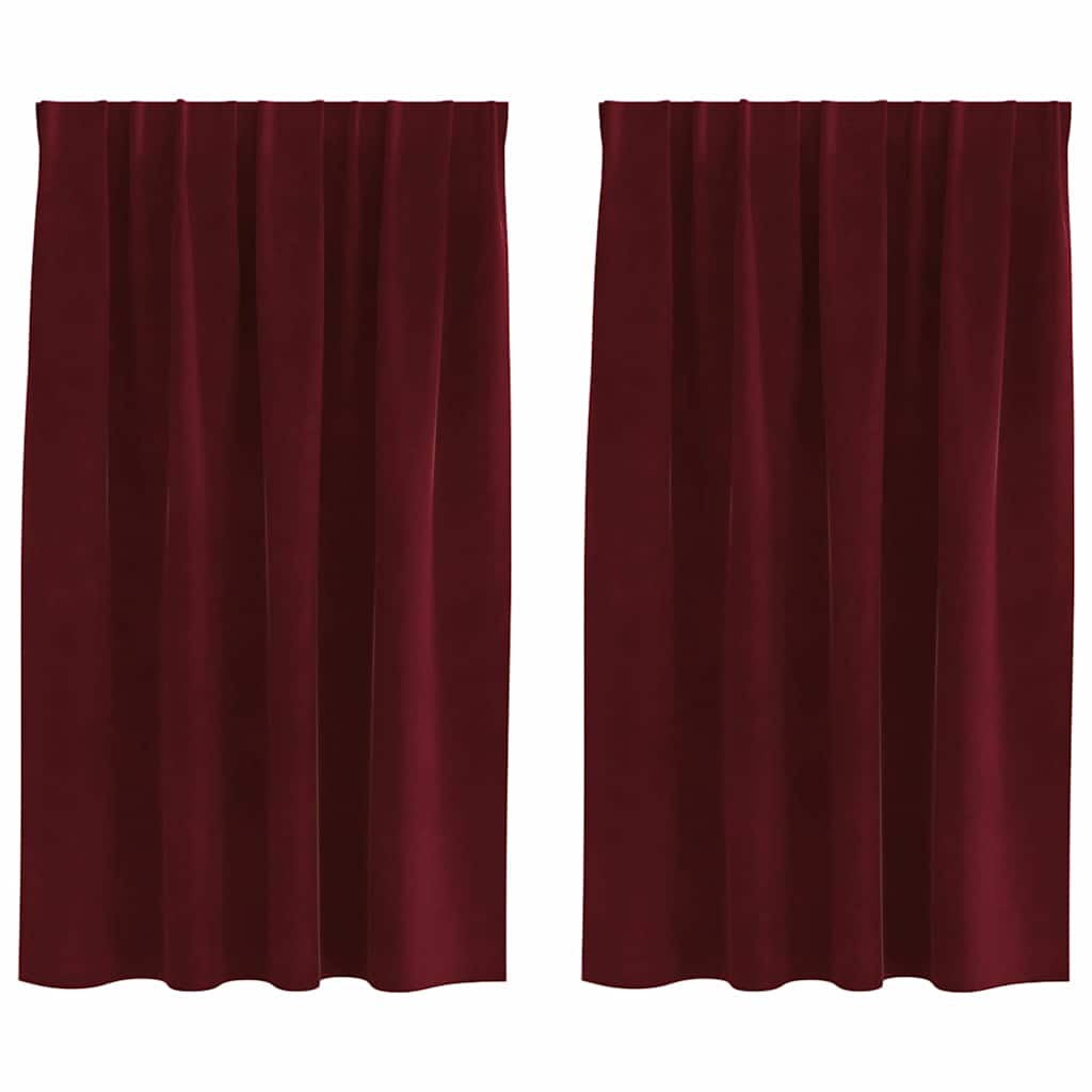 Sötétítő függönyök 2 pcs Bordó 140 x 140 cm Bársony