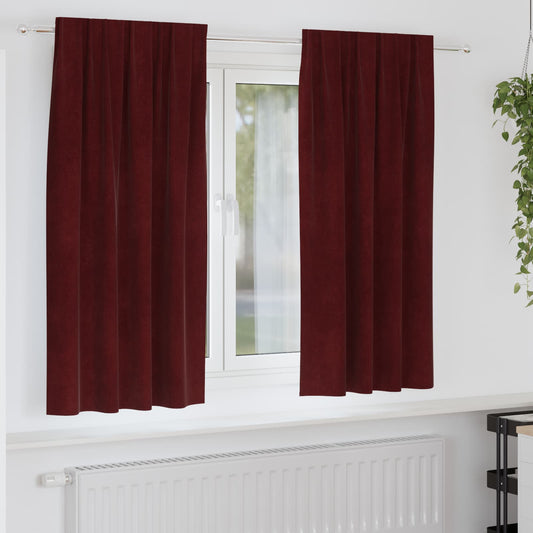 Sötétítő függönyök 2 pcs Bordó 140 x 175 cm Bársony