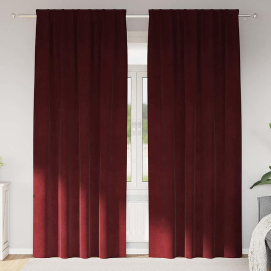 Sötétítő függönyök 2 pcs Bordó 140 x 260 cm Bársony