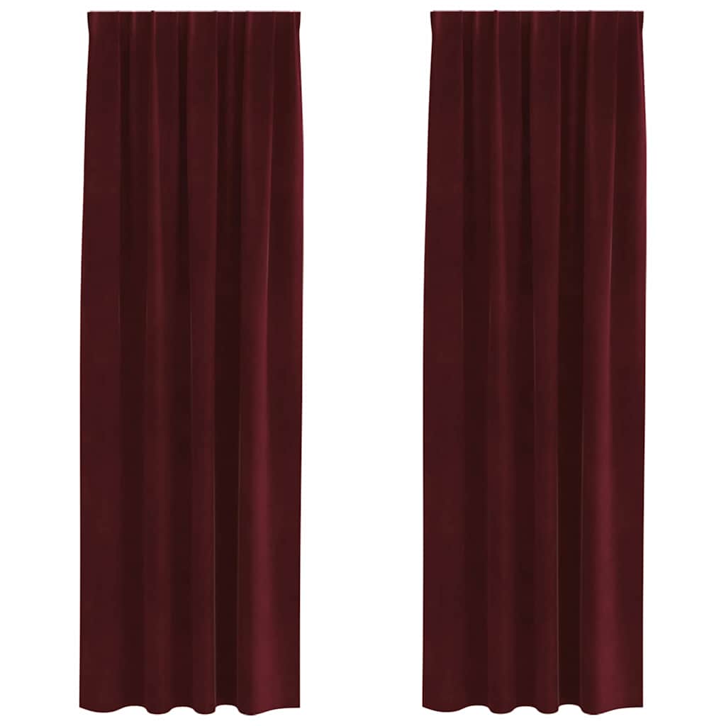 Sötétítő függönyök 2 pcs Bordó 140 x 260 cm Bársony