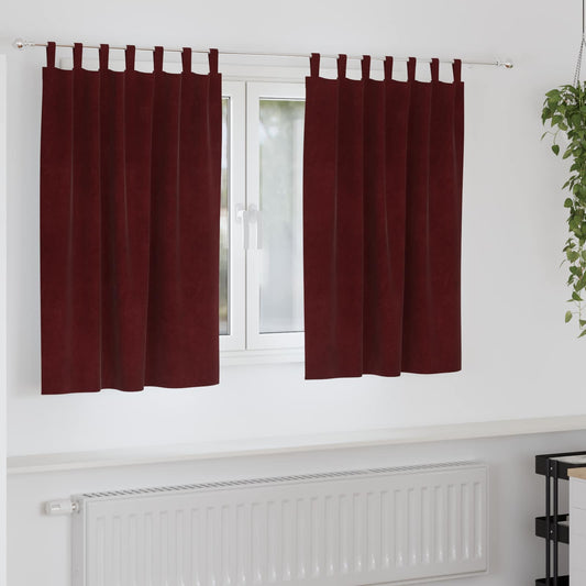 Sötétítő függönyök 2 pcs Bordó 140 x 140 cm Bársony