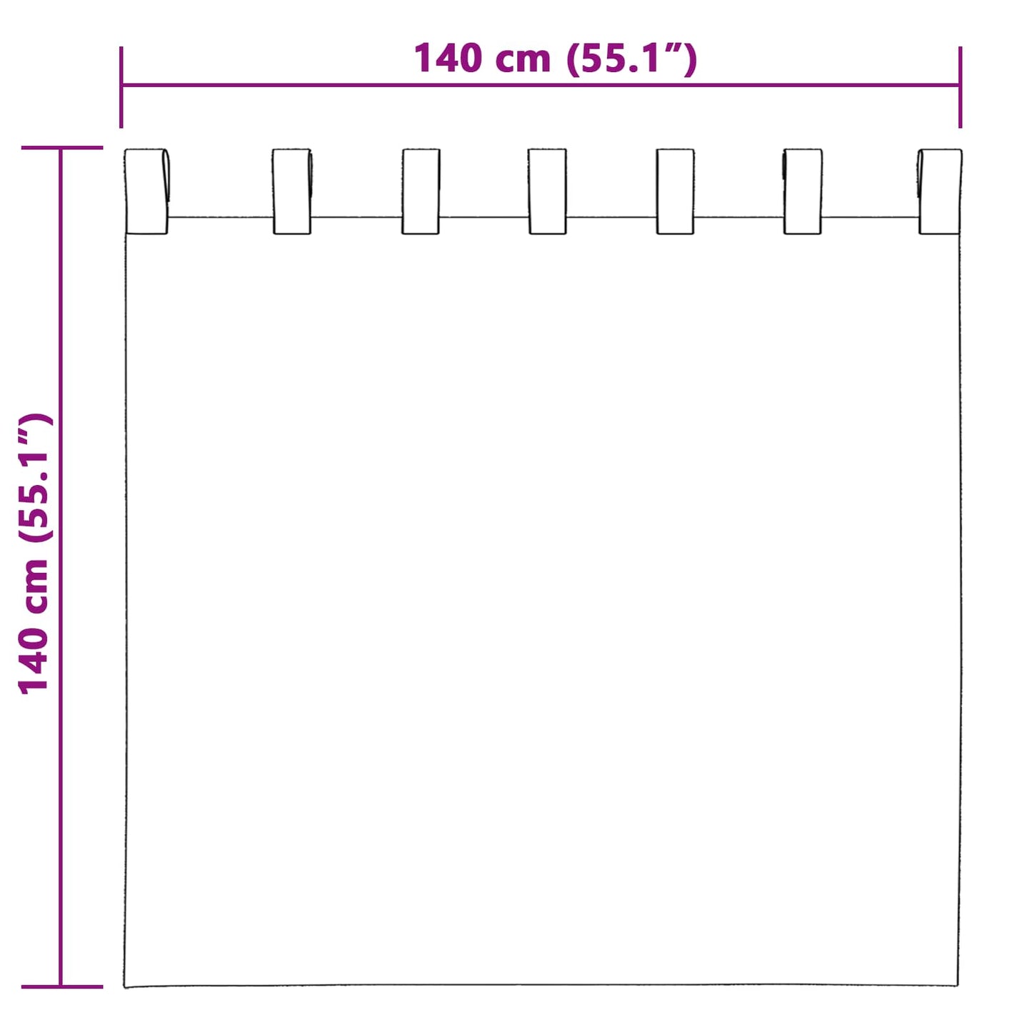 Sötétítő függönyök 2 pcs Bordó 140 x 140 cm Bársony