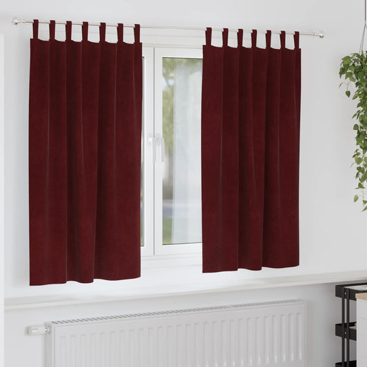 Sötétítő függönyök 2 pcs Bordó 140 x 175 cm Bársony