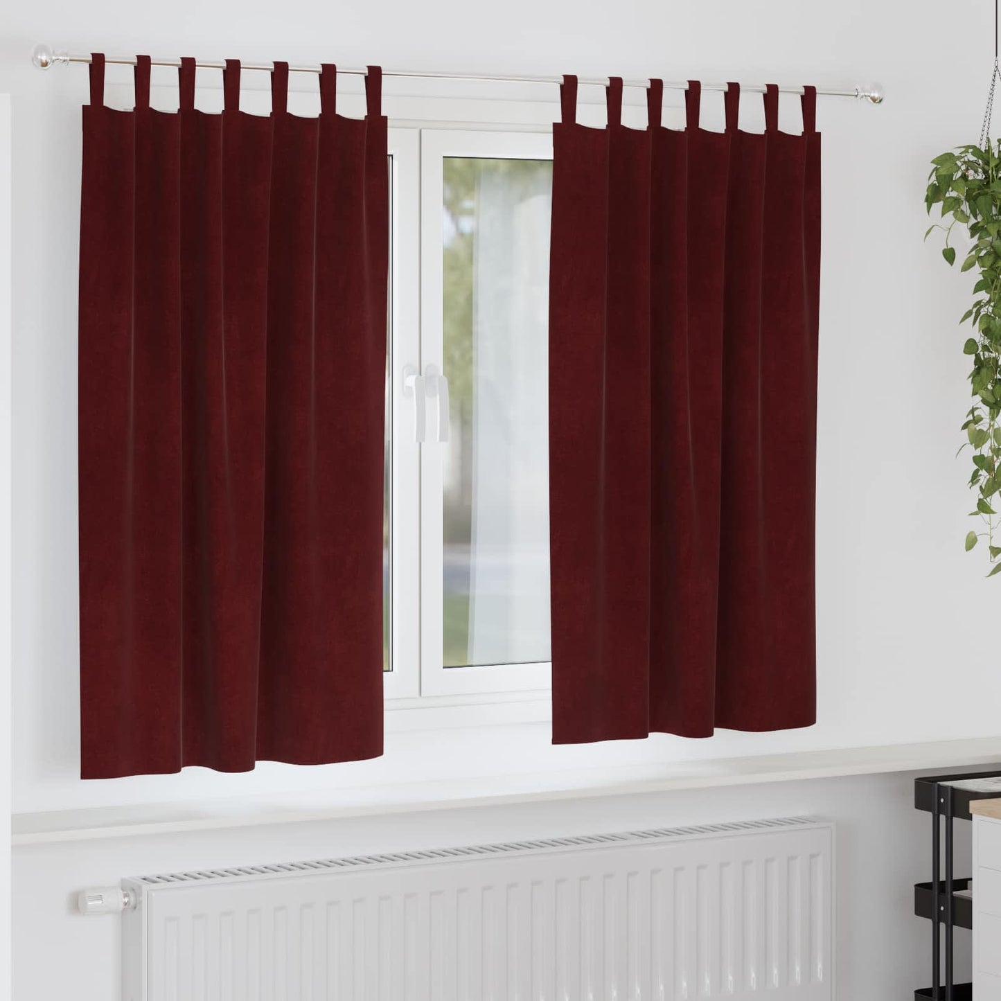 Sötétítő függönyök 2 pcs Bordó 140 x 175 cm Bársony
