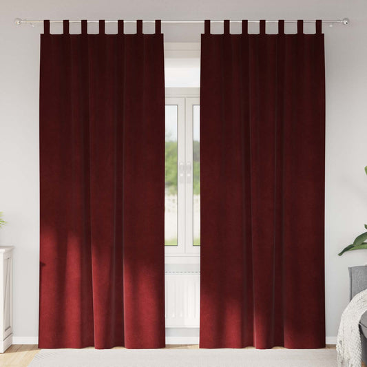Sötétítő függönyök 2 pcs Bordó 140 x 245 cm Bársony