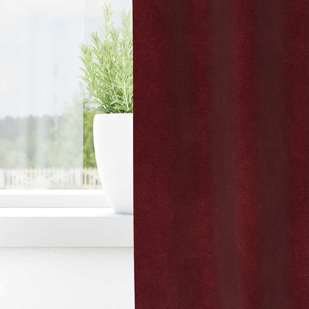 Sötétítő függönyök 2 pcs Bordó 140 x 260 cm Bársony