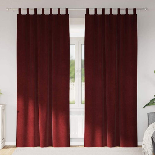 Sötétítő függönyök 2 pcs Bordó 140 x 260 cm Bársony