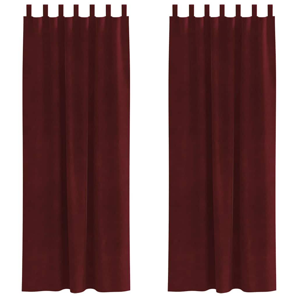 Sötétítő függönyök 2 pcs Bordó 140 x 260 cm Bársony