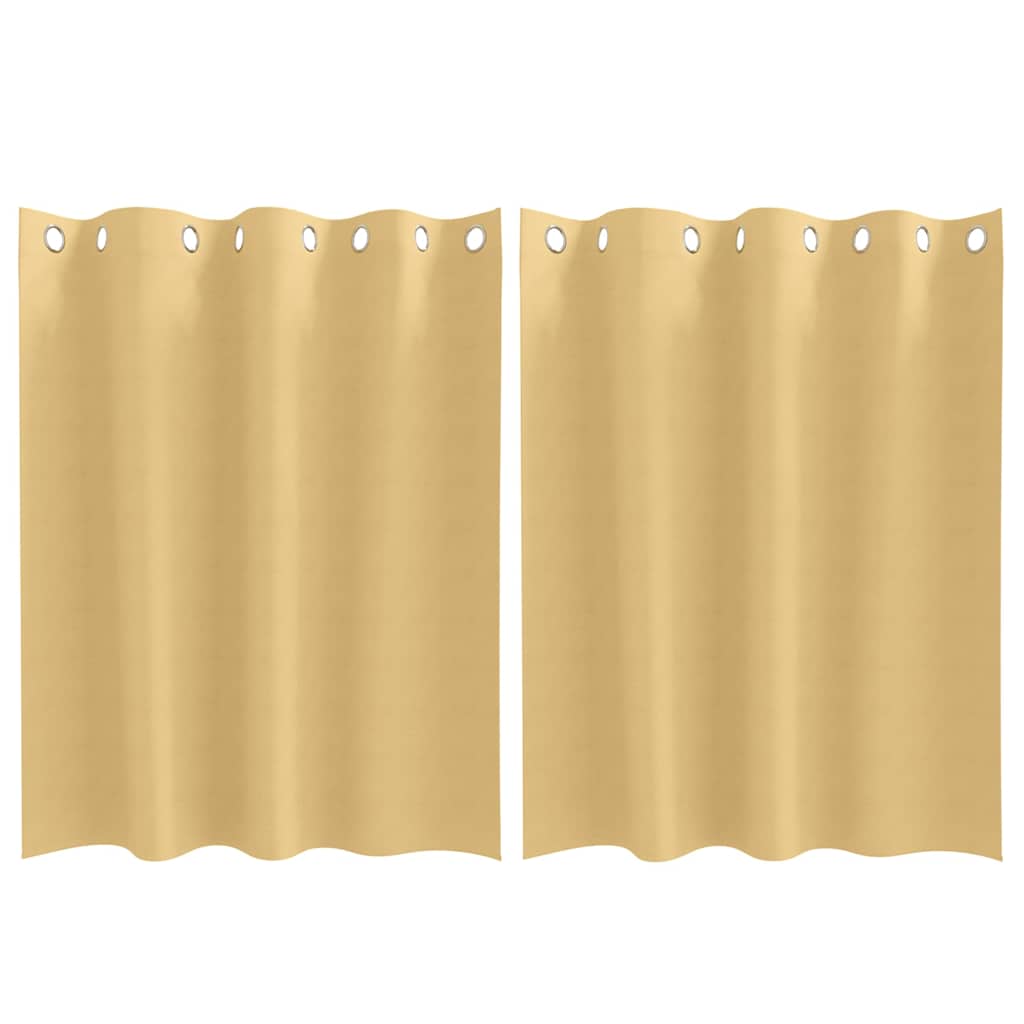 Fekete Függöny Gyűrűkkel 2 db Bézs 140 x 140 cm Poliészter